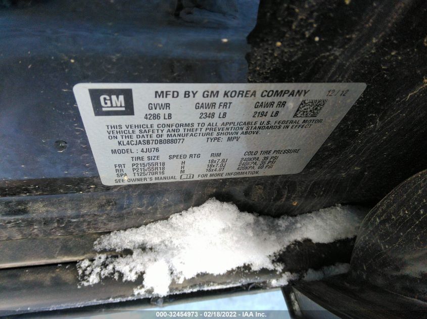 2013 BUICK ENCORE KL4CJASB7DB088077