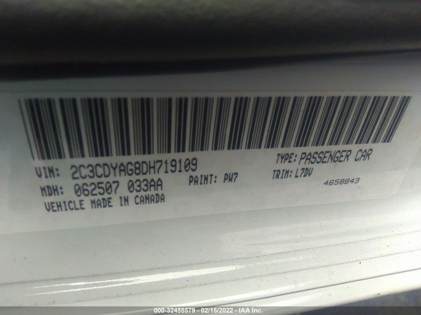 2013 DODGE CHALLENGER SXT 2C3CDYAG8DH719109