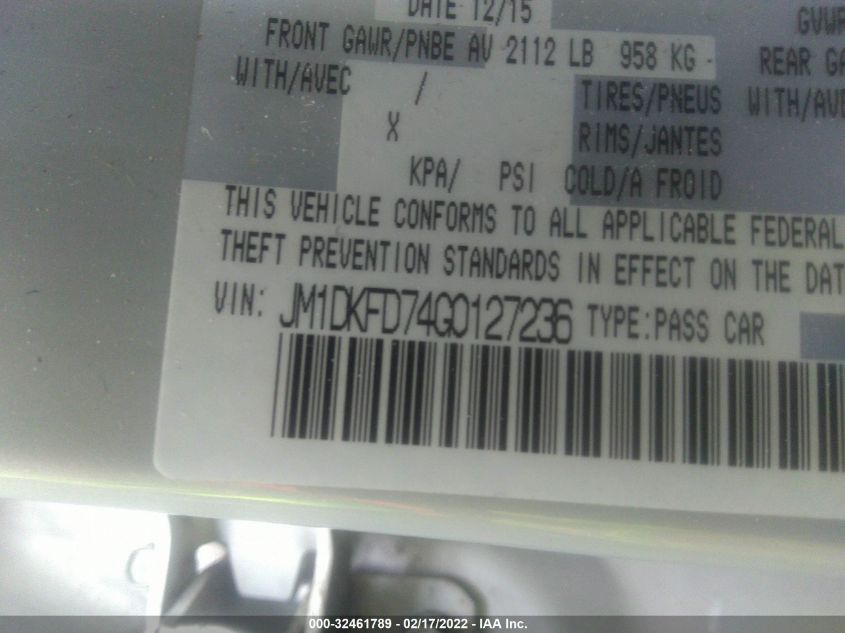 2016 MAZDA CX-3 GRAND TOURING JM1DKFD74G0127236