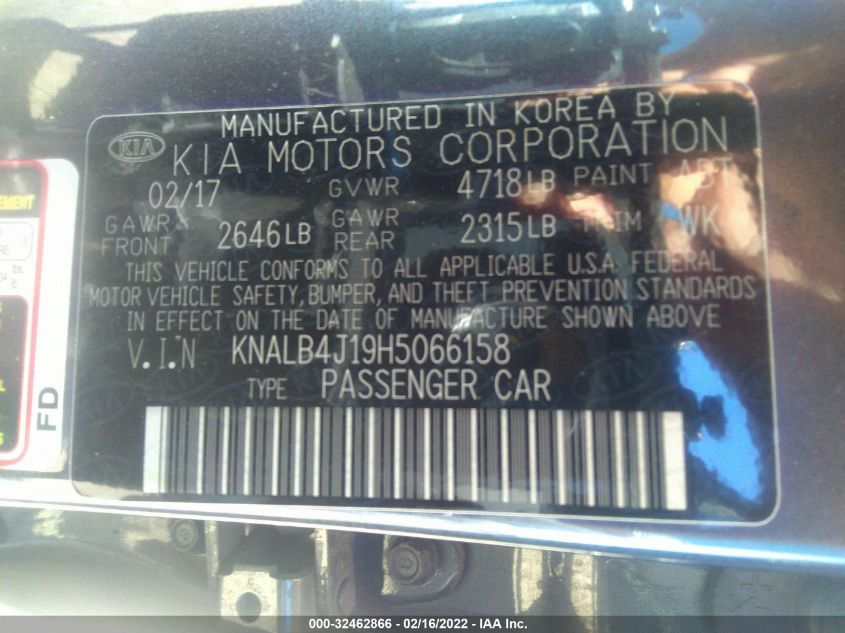 2017 KIA CADENZA PREMIUM KNALB4J19H5066158