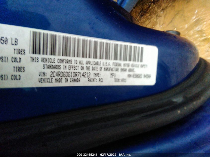 2013 DODGE GRAND CARAVAN CREW 2C4RDGDG1DR714212