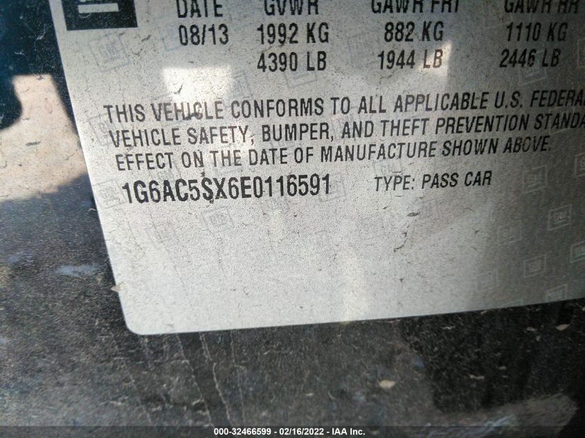 2014 CADILLAC ATS PERFORMANCE RWD 1G6AC5SX6E0116591