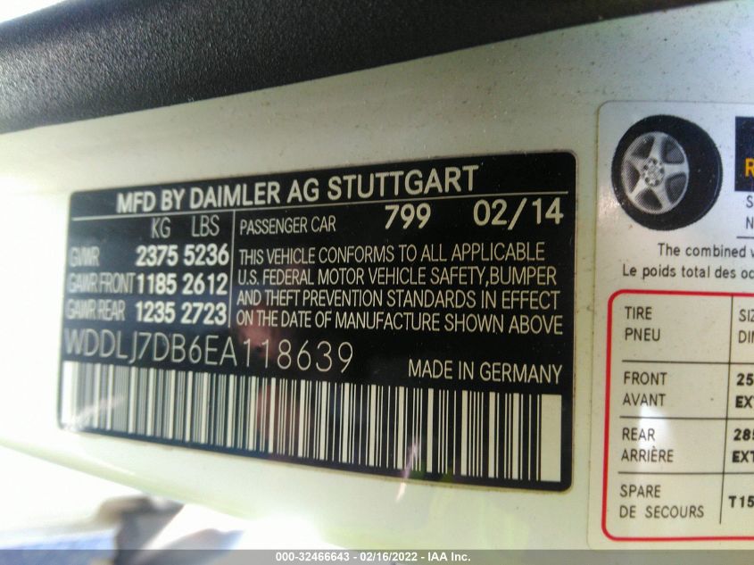 2014 MERCEDES-BENZ CLS-CLASS CLS 550 WDDLJ7DB6EA118639