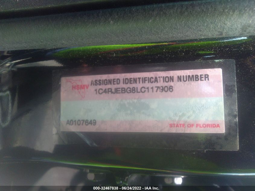 2020 JEEP GRAND CHEROKEE LIMITED 1C4RJEBG8LC117906