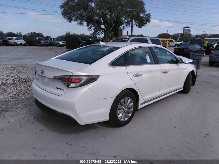 2016 HYUNDAI SONATA HYBRID SE KMHE24L16GA013489