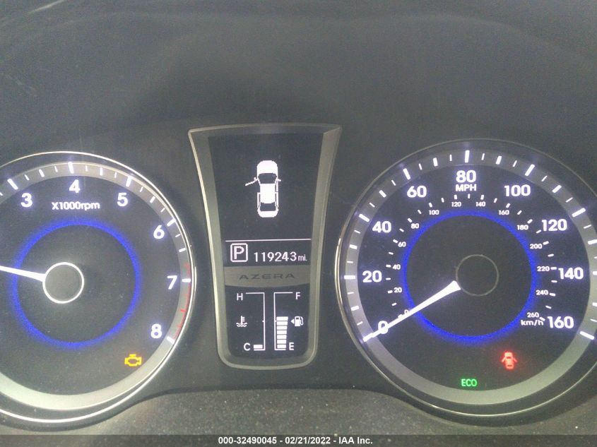 2013 HYUNDAI AZERA KMHFH4JGXDA204256