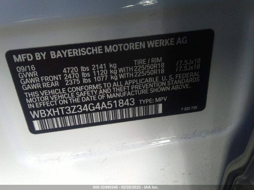 2016 BMW X1 XDRIVE28I WBXHT3Z34G4A51843