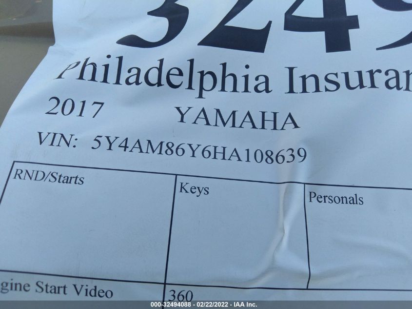 2017 YAMAHA YFM700 R/SE 5Y4AM86Y6HA108639