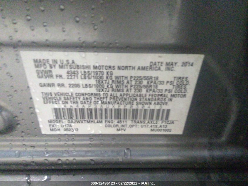 2014 MITSUBISHI OUTLANDER SPORT ES 4A4AP3AUXEE030418