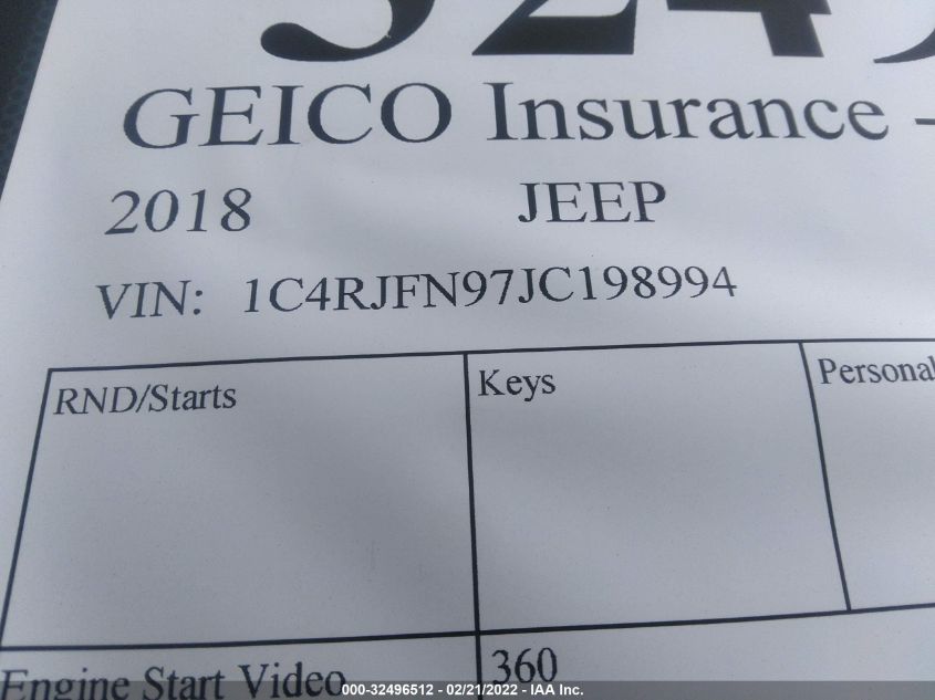 2018 JEEP GRAND CHEROKEE TRACKHAWK 1C4RJFN97JC198994