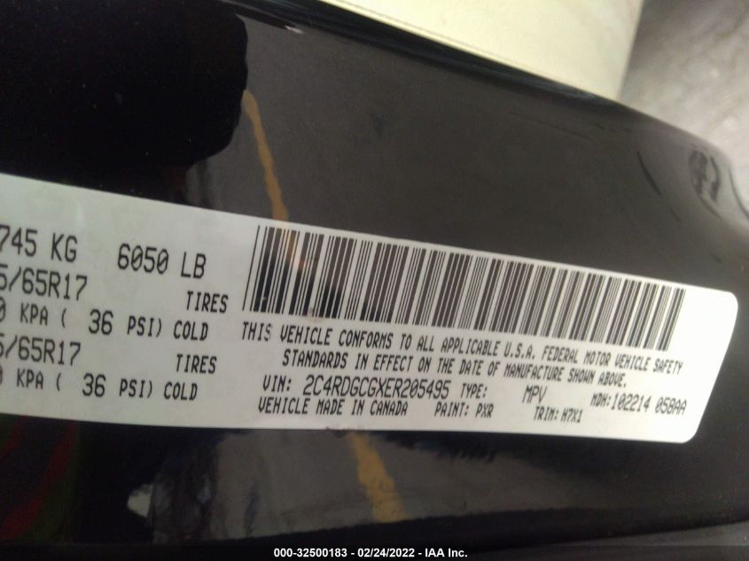 2014 DODGE GRAND CARAVAN SXT 2C4RDGCGXER205495
