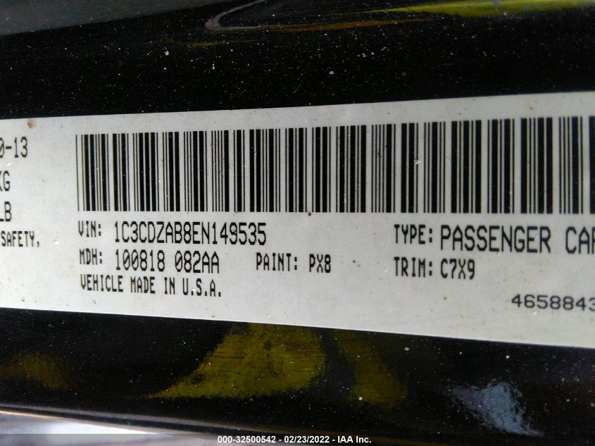 2014 DODGE AVENGER SE 1C3CDZAB8EN149535