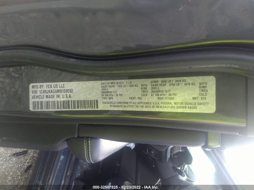 2021 JEEP GRAND CHEROKEE L ALTITUDE 1C4RJKAG6M8159592