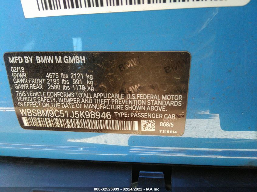 2018 BMW M3 - WBS8M9C51J5K98946