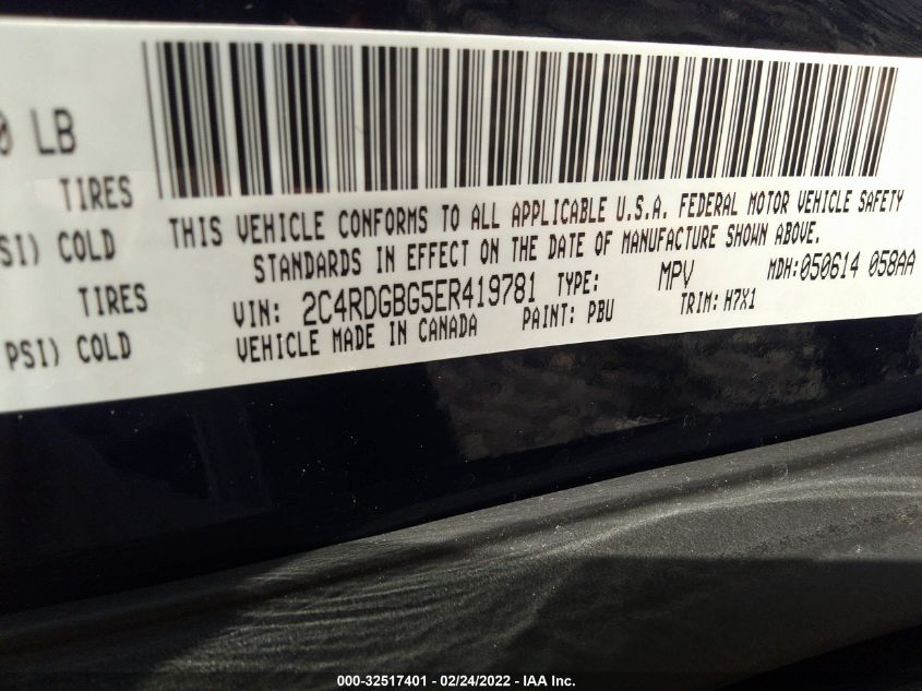 2014 DODGE GRAND CARAVAN SE 2C4RDGBG5ER419781