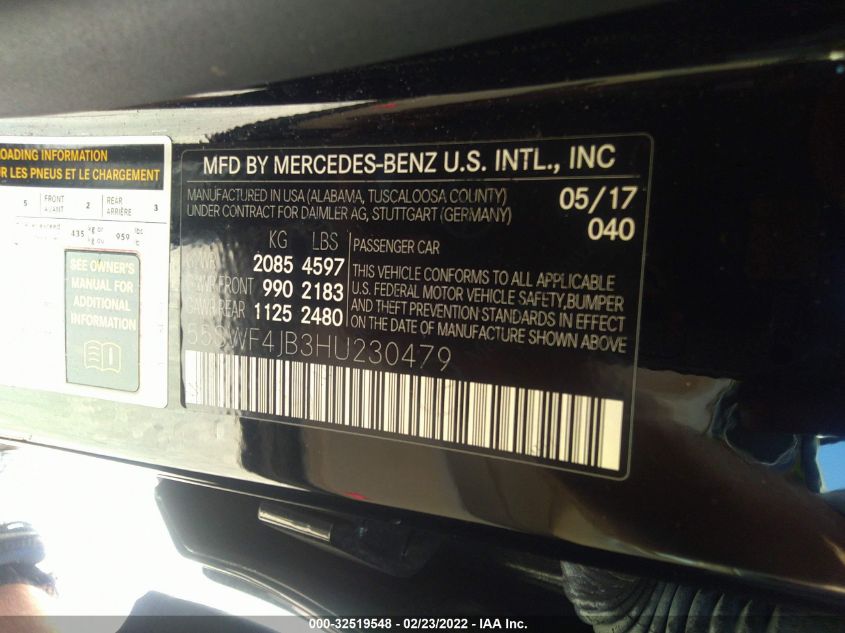 2017 MERCEDES-BENZ C-CLASS C 300 55SWF4JB3HU230479