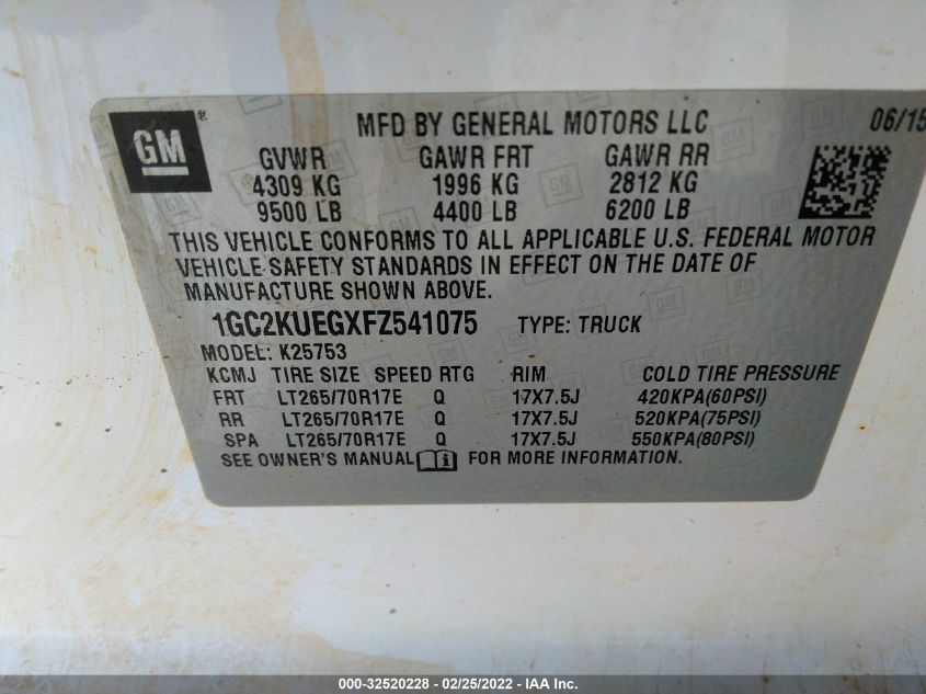 2015 CHEVROLET SILVERADO 2500HD WORK TRUCK 1GC2KUEGXFZ541075