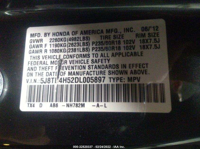 2013 ACURA RDX TECH PKG 5J8TB4H52DL005897