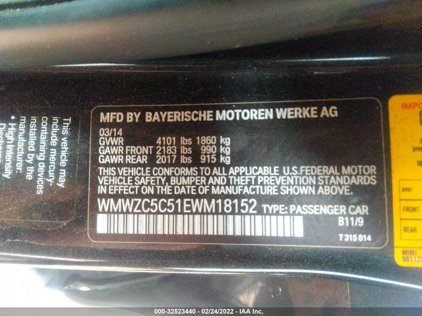 2014 MINI COOPER COUNTRYMAN S WMWZC5C51EWM18152