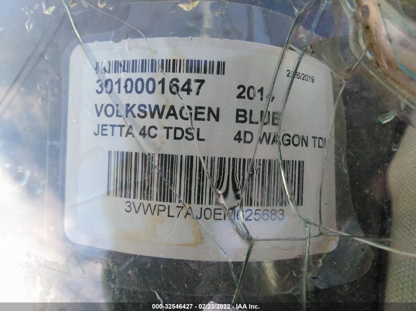 2014 VOLKSWAGEN JETTA SPORTWAGEN 2.0L TDI - 3VWPL7AJ0EM625683