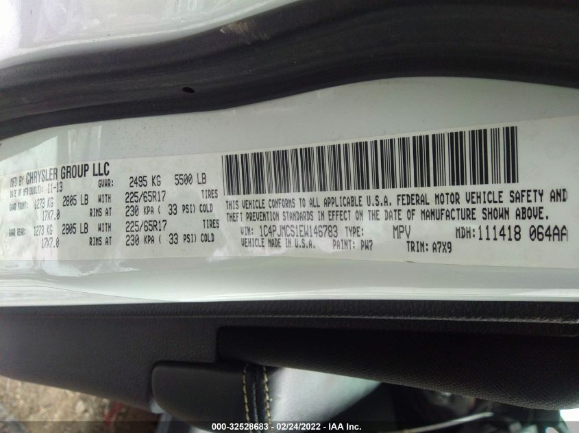 2014 JEEP CHEROKEE LATITUDE 1C4PJMCS1EW146783
