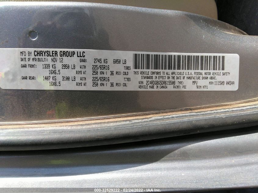 2013 DODGE GRAND CARAVAN AMERICAN VALUE PKG 2C4RDGBG5DR615508