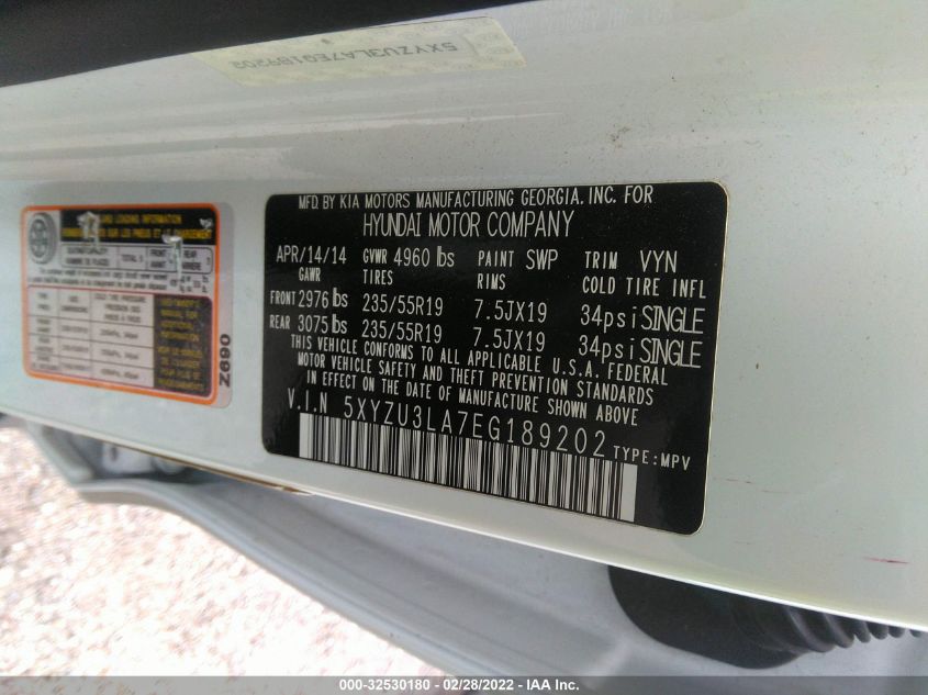 2014 HYUNDAI SANTA FE SPORT 5XYZU3LA7EG189202