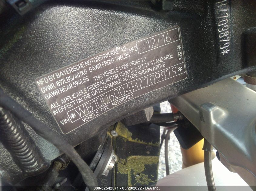 2017 BMW S 1000 RR WB10D6004HZ709879