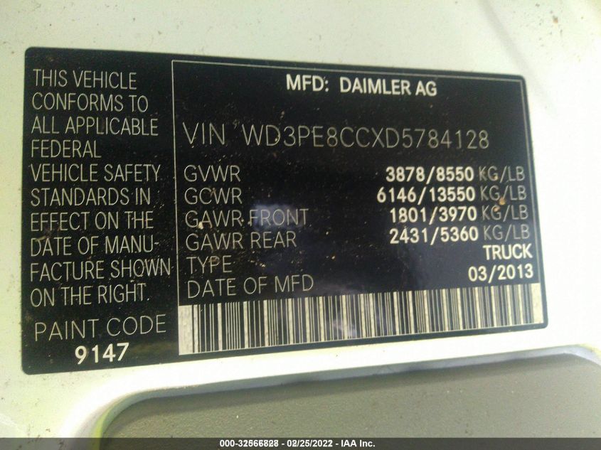 2013 MERCEDES-BENZ SPRINTER CARGO VANS WD3PE8CCXD5784128
