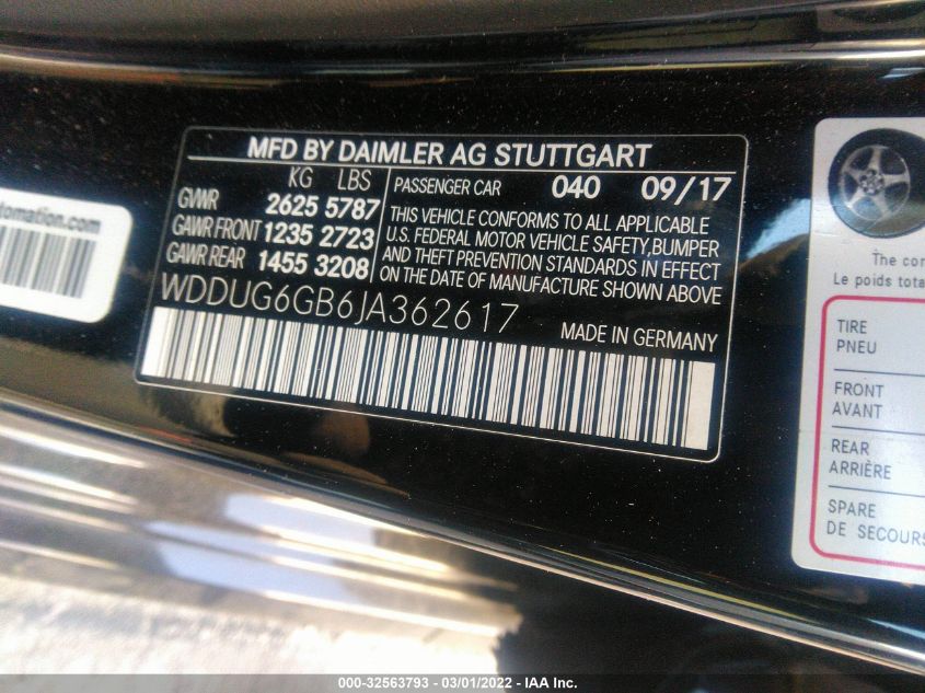 2018 MERCEDES-BENZ S-CLASS S 450 WDDUG6GB6JA362617
