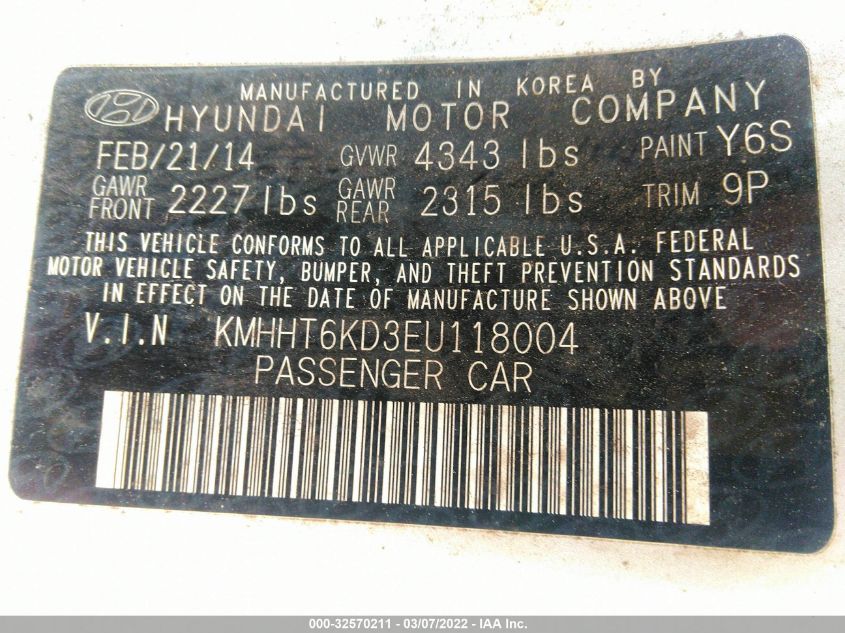 2014 HYUNDAI GENESIS COUPE 2.0T KMHHT6KD3EU118004