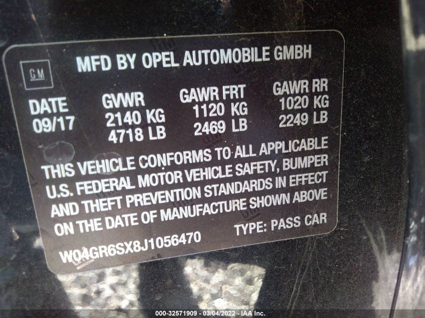 2018 BUICK REGAL SPORTBACK ESSENCE W04GR6SX8J1056470