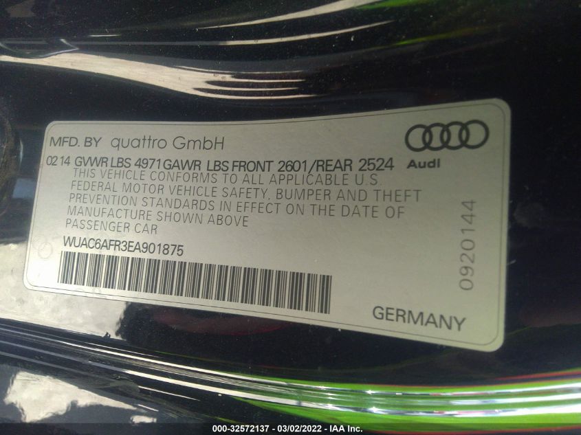 2014 AUDI RS 5 WUAC6AFR3EA901875