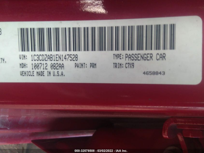 2014 DODGE AVENGER SE 1C3CDZAB1EN147528