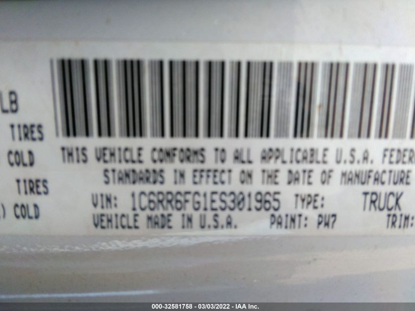2014 RAM 1500 TRADESMAN 1C6RR6FG1ES301965