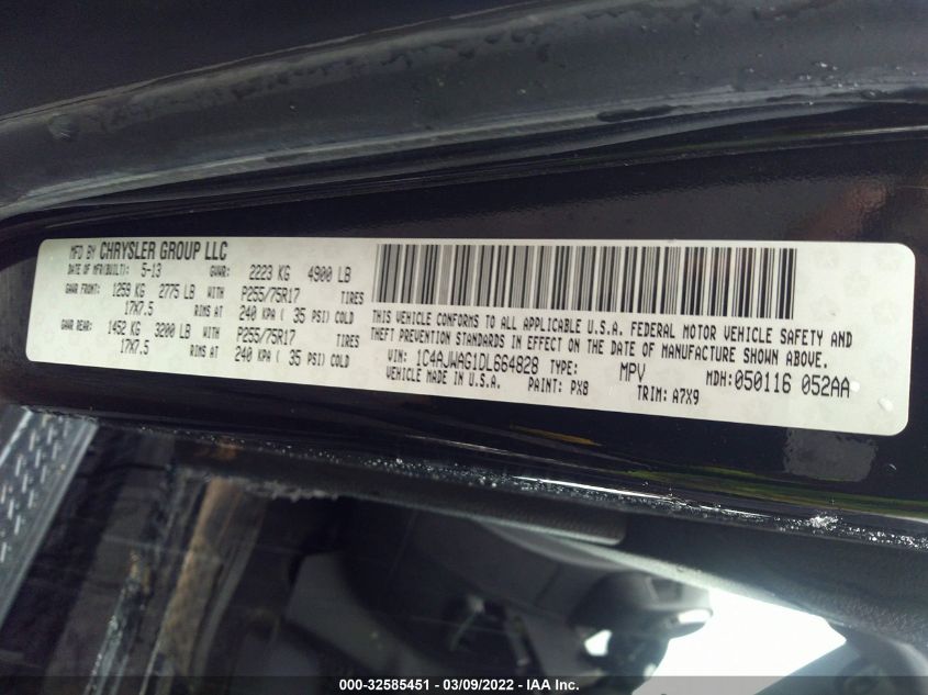 2013 JEEP WRANGLER SPORT 1C4AJWAG1DL664828