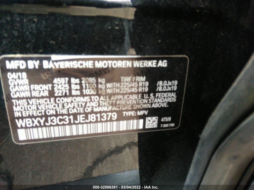 2018 BMW X2 SDRIVE28I WBXYJ3C31JEJ81379