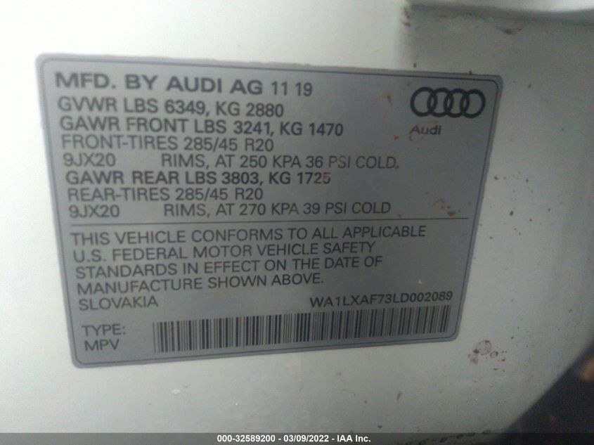 Фото: WA1LXAF73LD002089 - 9