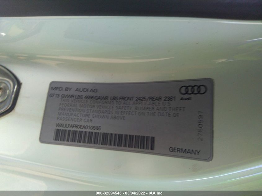 2014 AUDI A5 PREMIUM PLUS WAULFAFR0EA010565