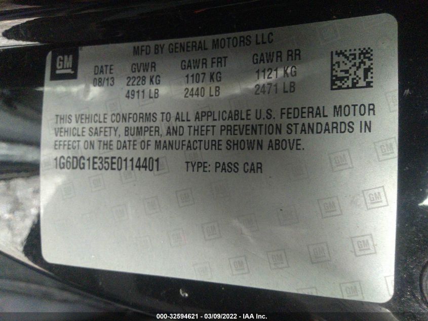 2014 CADILLAC CTS COUPE PERFORMANCE 1G6DG1E35E0114401