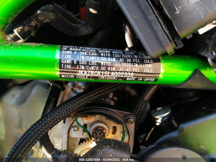 2020 KAWASAKI ZR1000 K - JKAZRCK15LA002338