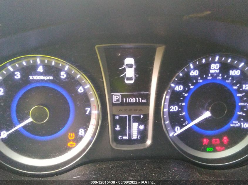 2013 HYUNDAI AZERA KMHFH4JGXDA327961
