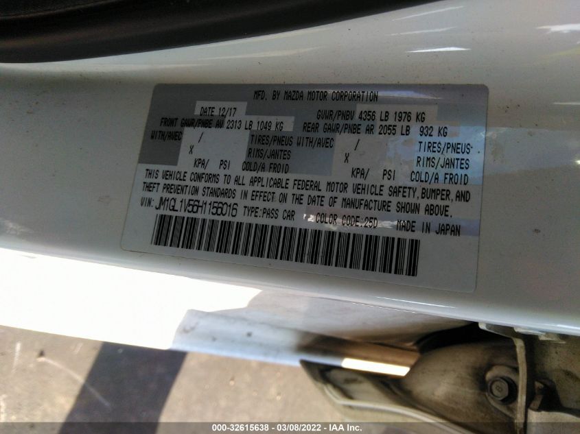 2017 MAZDA MAZDA6 TOURING JM1GL1V56H1156016