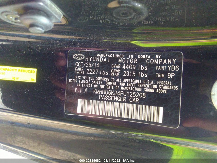 2015 HYUNDAI GENESIS COUPE 3.8L ULTIMATE KMHHU6KJ4FU125208