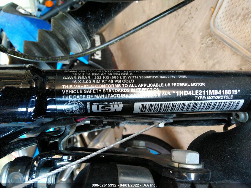 2021 HARLEY-DAVIDSON XL883 N 1HD4LE211MB418815