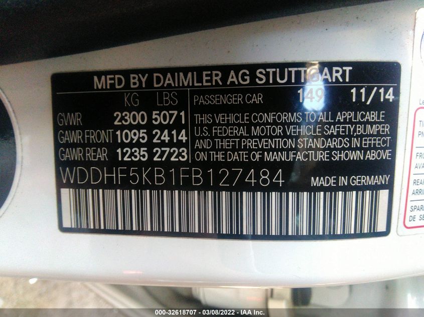 2015 MERCEDES-BENZ E-CLASS E 350 WDDHF5KB1FB127484