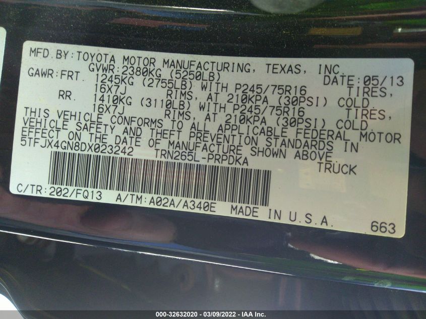 5TFJX4GN8DX023242 - 2013 Toyota Tacoma Delux - #undefined