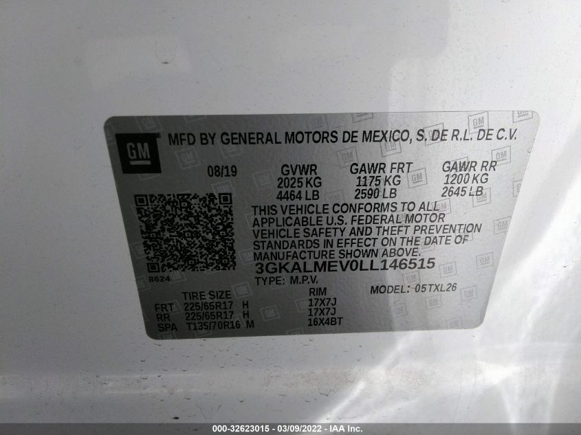2020 GMC TERRAIN SLE 3GKALMEV0LL146515