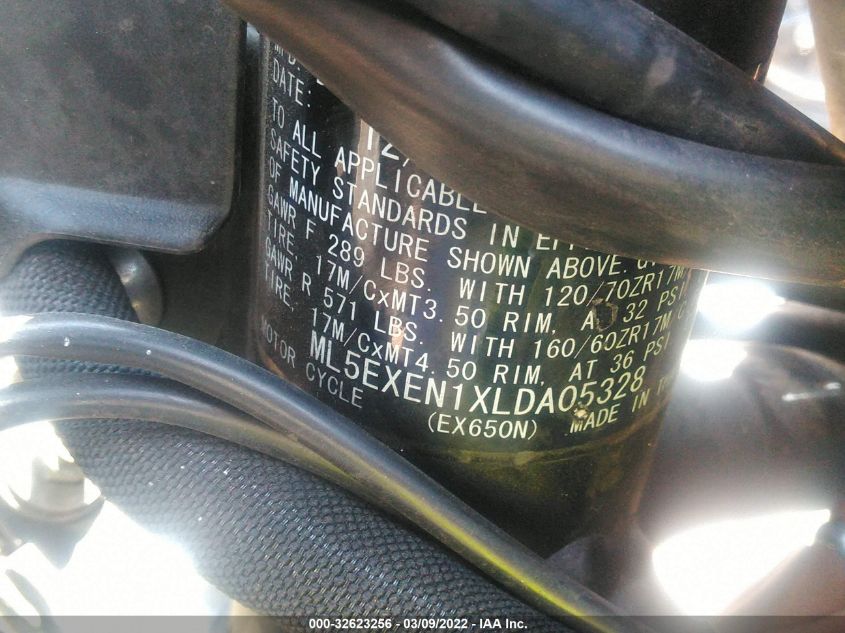 2020 KAWASAKI EX650 N ML5EXEN1XLDA05328
