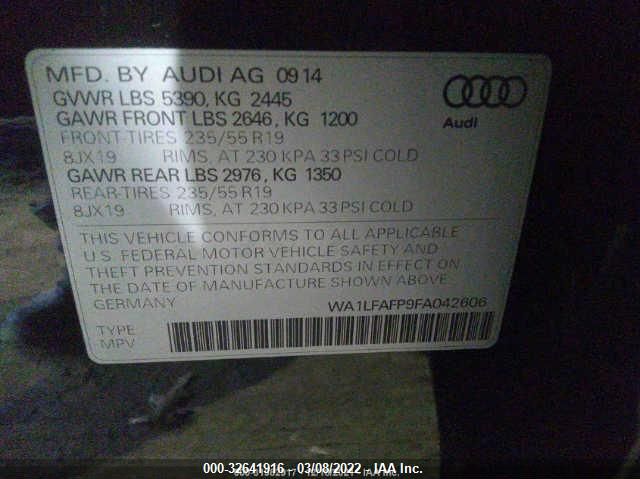 2015 AUDI Q5 PREMIUM PLUS WA1LFAFP9FA042606